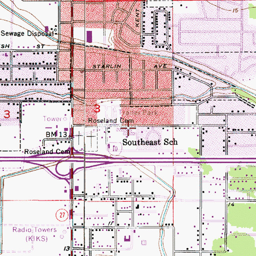 Topographic Map of W T Henning Elementary School, LA