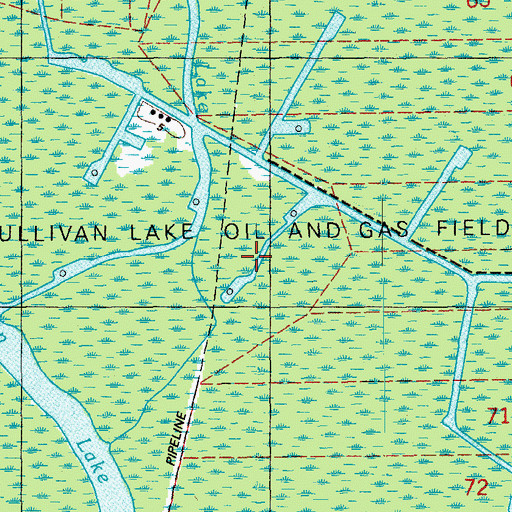 Topographic Map of Sullivan Lake, LA