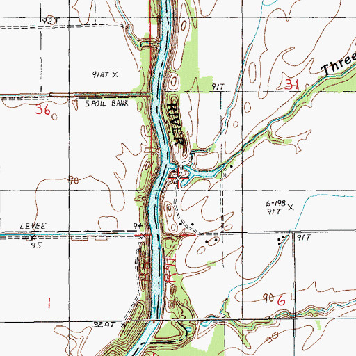 Topographic Map of Threemile Slough, LA