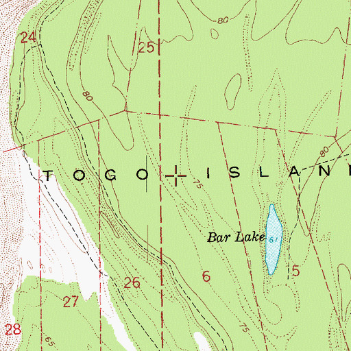 Topographic Map of Togo Island, LA