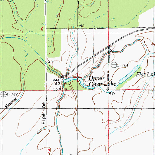 Topographic Map of Upper Clear Lake, LA