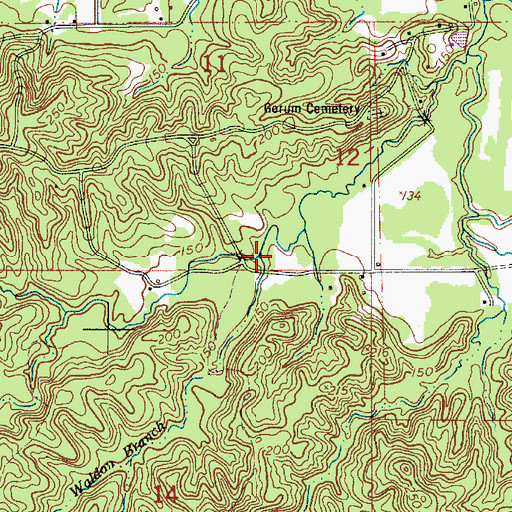 Topographic Map of Waldon Branch, LA