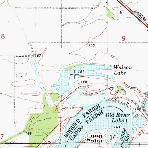 Topographic Map of Walson Lake, LA