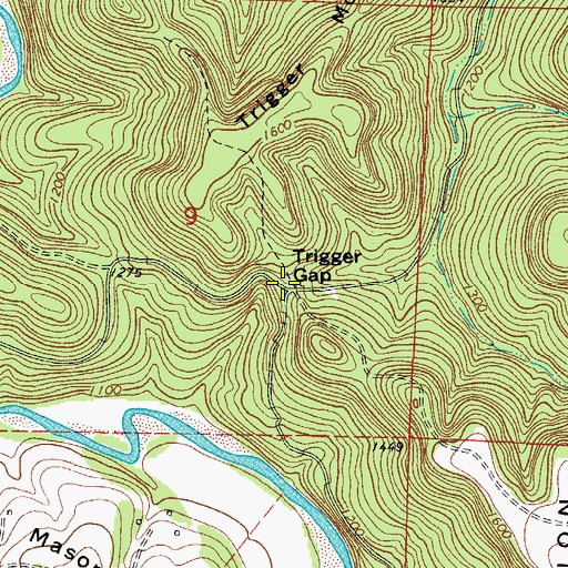 Topographic Map of Trigger Gap, AR