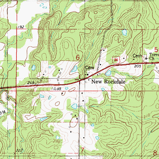 Topographic Map of New Rockdale, LA
