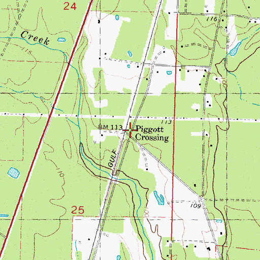 Topographic Map of Piggott Crossing, LA