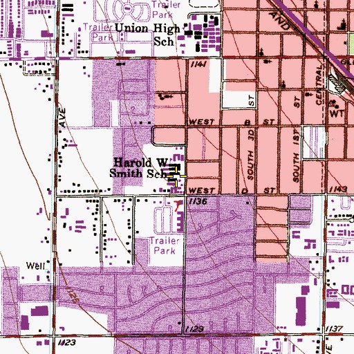 Topographic Map of Harold W Smith School, AZ