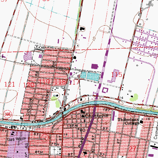 Topographic Map of Southdown Sugar Millwater Storage Dam, LA