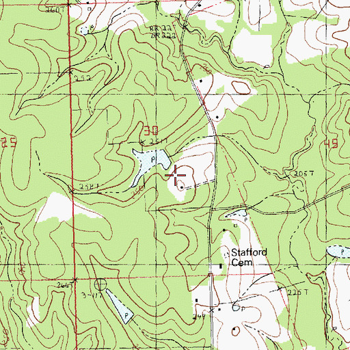 Topographic Map of Fussell Pond Dam, LA