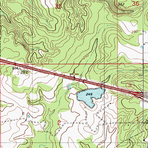 Topographic Map of Smith Pond Number Four Dam, LA