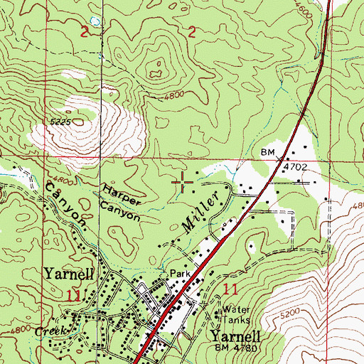 Topographic Map of Harper Canyon, AZ