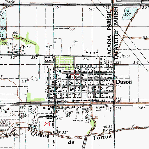 Topographic Map of Duson Elementary School, LA