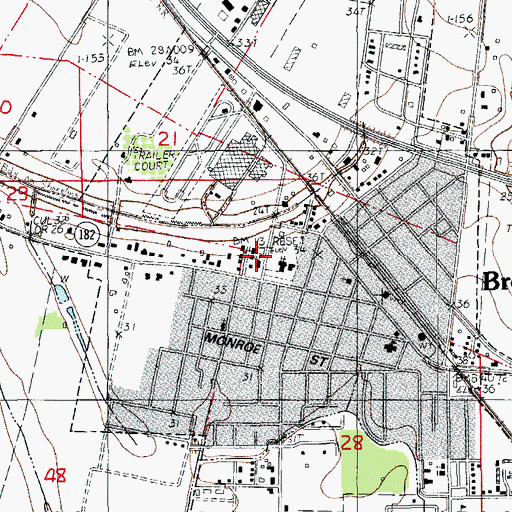 Topographic Map of Saint Cecilia School, LA