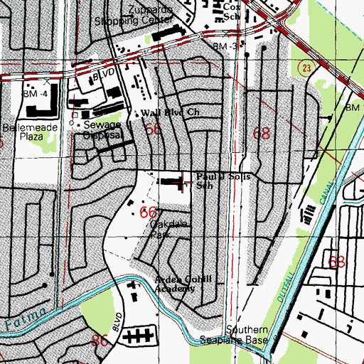 Topographic Map of Paul J Solis Elementary School, LA