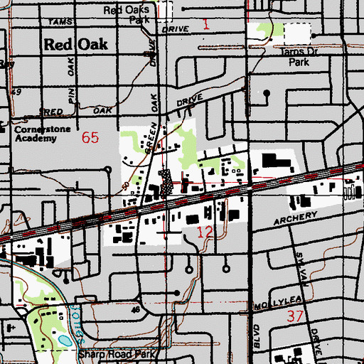 Topographic Map of Trinity Lutheran Church, LA