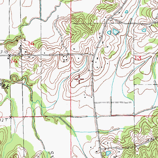 Topographic Map of Union Grove Cemetery, AR