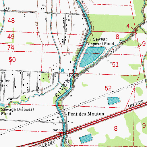Topographic Map of Bayou Saint Clair, LA