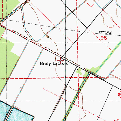 Topographic Map of Bruly La Croix, LA