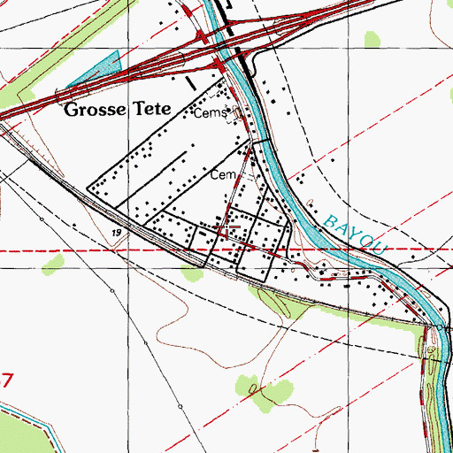 Topographic Map of Grosse Tete, LA