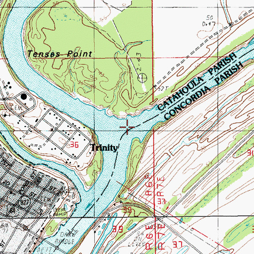 Topographic Map of Tensas River, LA