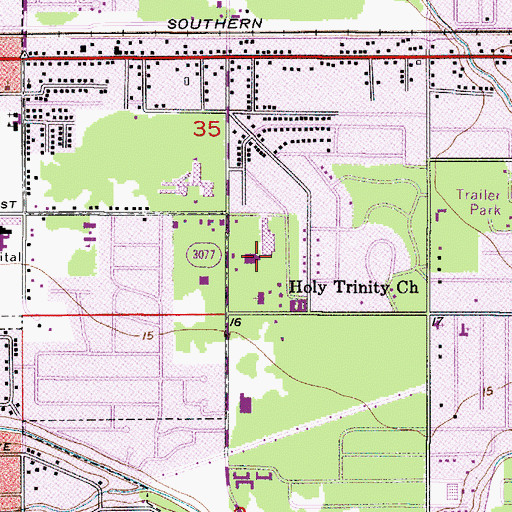 Topographic Map of Calcasieu Parish, LA