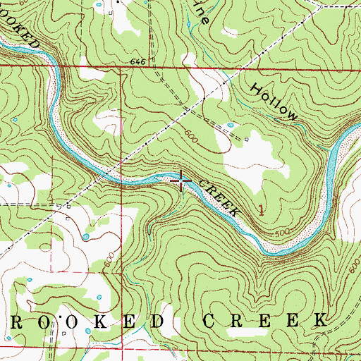 Topographic Map of Valley Branch, AR