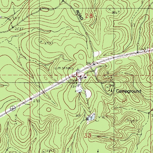 Topographic Map of Gum Springs Lookout Tower, LA