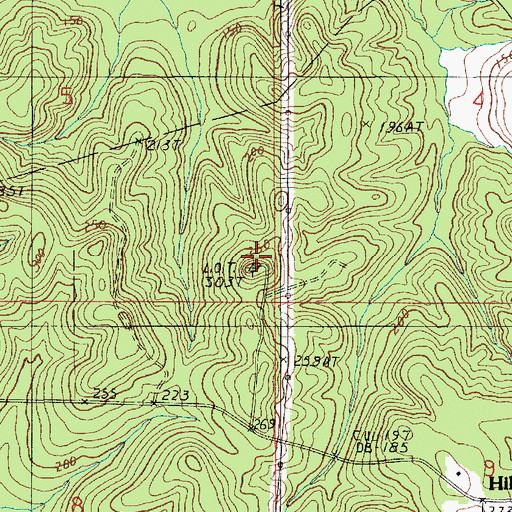 Topographic Map of Hilly Lookout Tower, LA