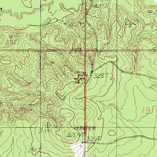 Topographic Map of Hunter Lookout Tower, LA