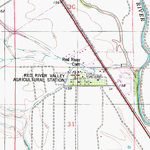 Topographic Map of Red River Valley Agricultural Station, LA