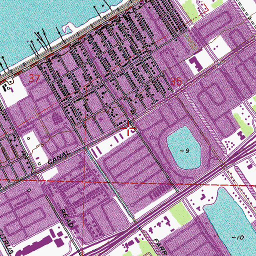 Topographic Map of Olde Towne Shopping Center, LA