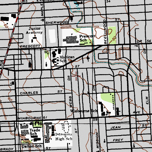 Topographic Map of East Dayton, LA