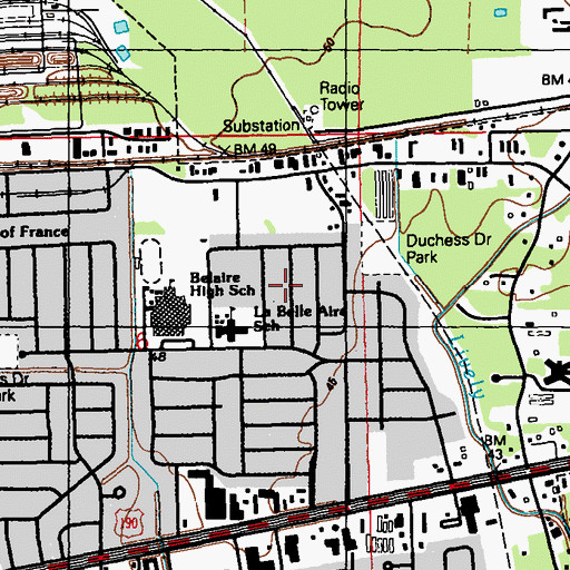 Topographic Map of La Belle Aire, LA