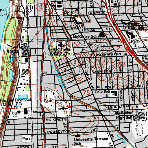 Topographic Map of Magnolia Terrace, LA