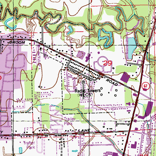 Topographic Map of Parkridge, LA