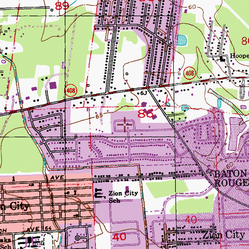Topographic Map of Saint Pius Place, LA