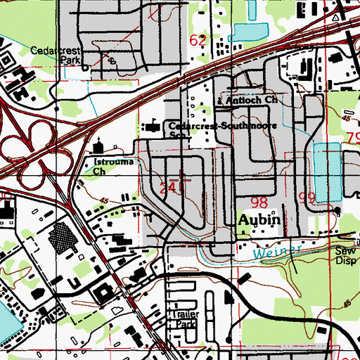 Topographic Map of Airline Acres, LA