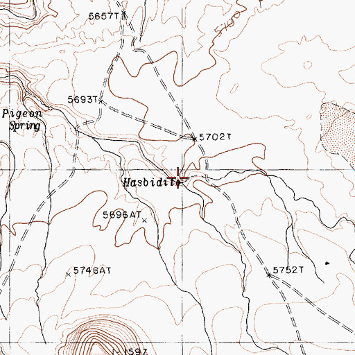 Topographic Map of Hasbidito Spring, AZ