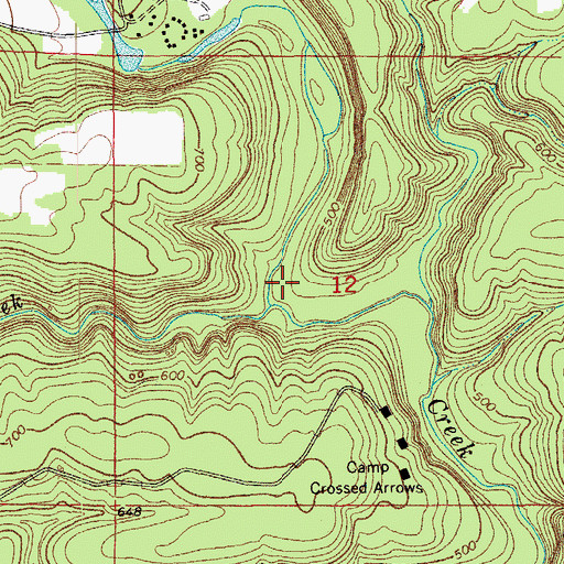 Topographic Map of Wagon Wheel Creek, AR