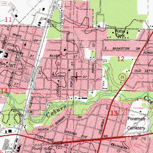 Topographic Map of Greater Ebenezer Baptist Church, LA