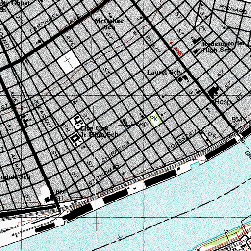 Topographic Map of Irish Channel Area Architectural District, LA