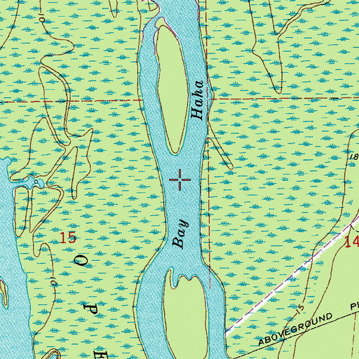 Topographic Map of Bay Haha, LA