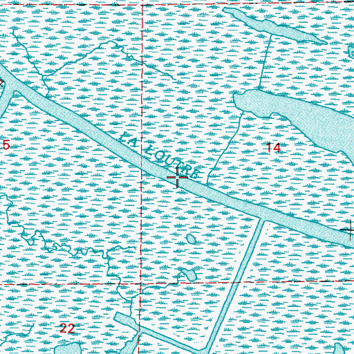 Topographic Map of Bayou la Loutre, LA