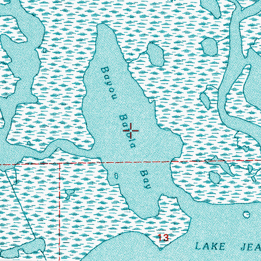 Topographic Map of Bayou Batola Bay, LA