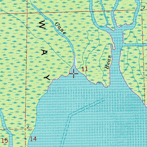 Topographic Map of Bayou Cane, LA
