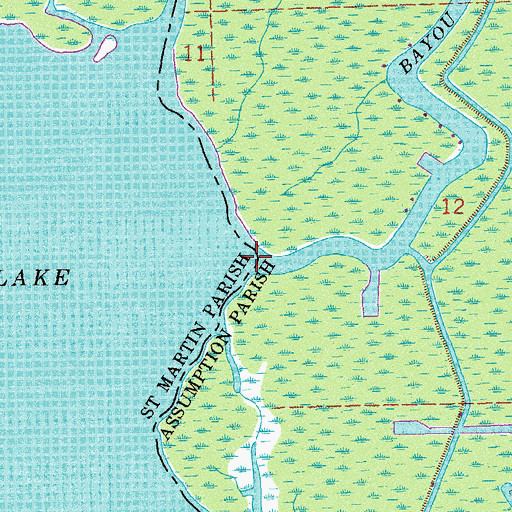 Topographic Map of Bayou Felix, LA