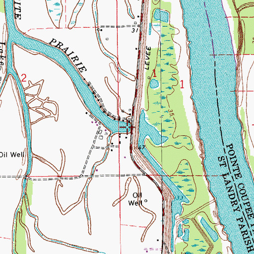 Topographic Map of Bayou Petite Prairie, LA