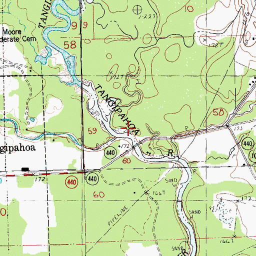 Topographic Map of Beaver Creek, LA