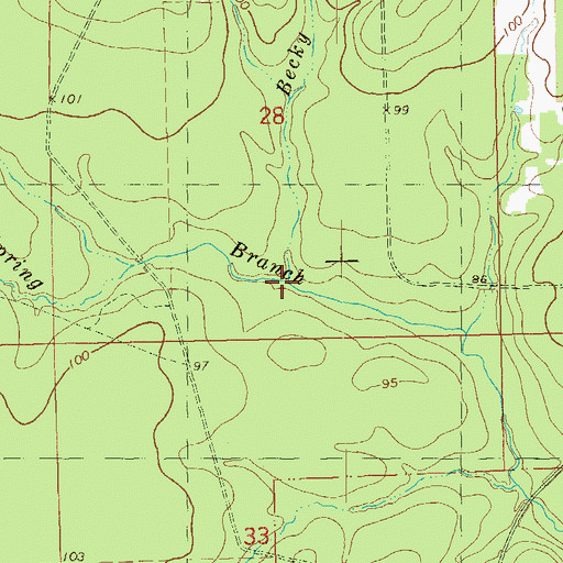 Topographic Map of Becky Branch, LA