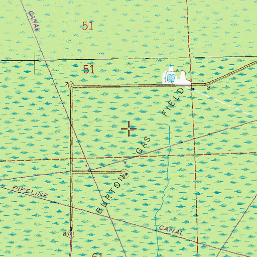 Topographic Map of Burton Gas Field, LA